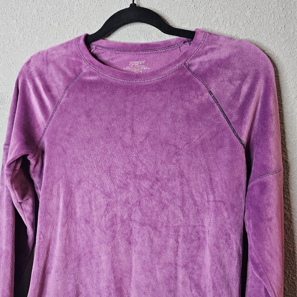 ClimateRight by CuddlDuds Womens Small Purple Soft Fuzzy Long Sleeve Shirt - Picture 2 of 7